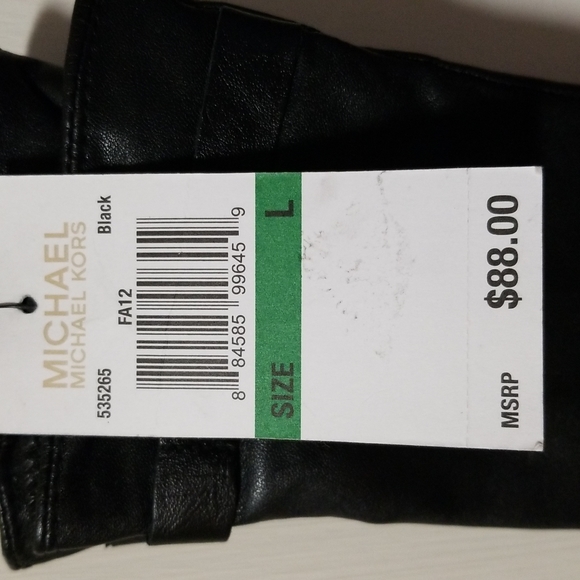 Ladies black leather gloves size L - Picture 4 of 4